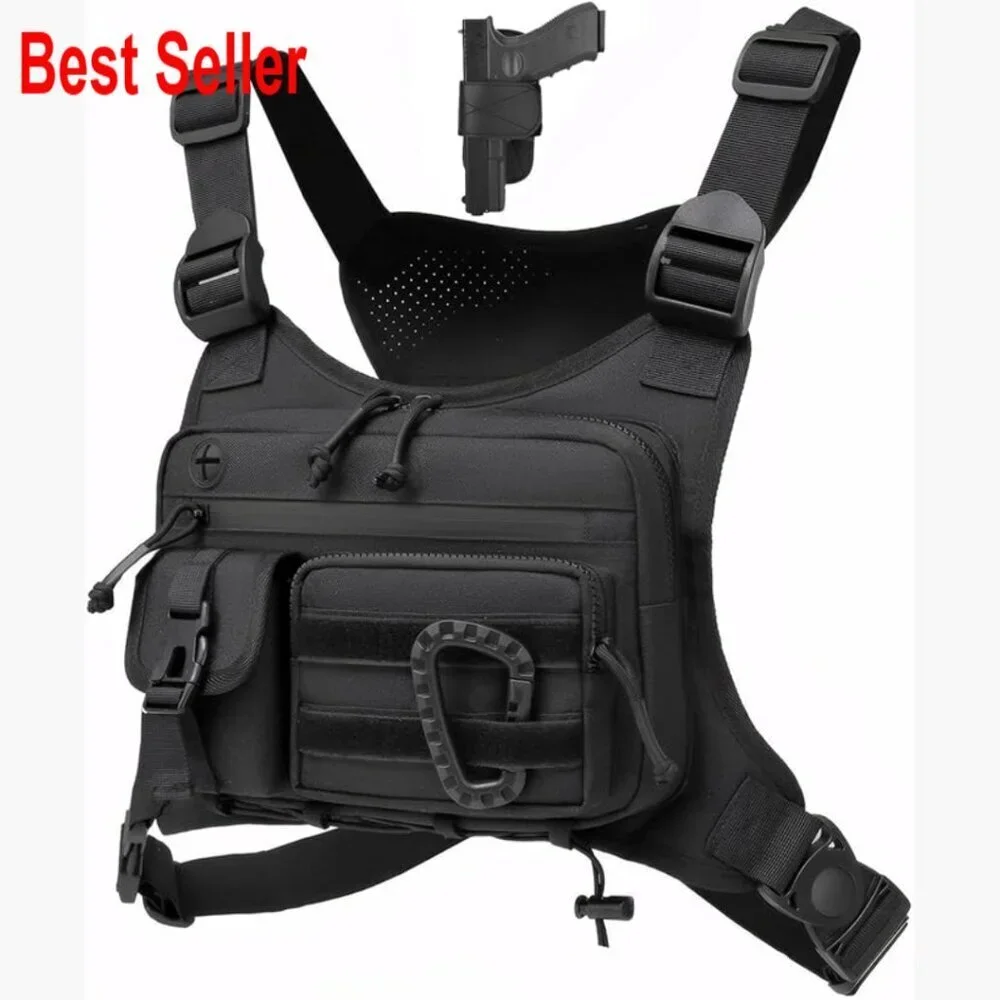 Tactical Chest Bag Rig For Running Cycling Sports Polyester